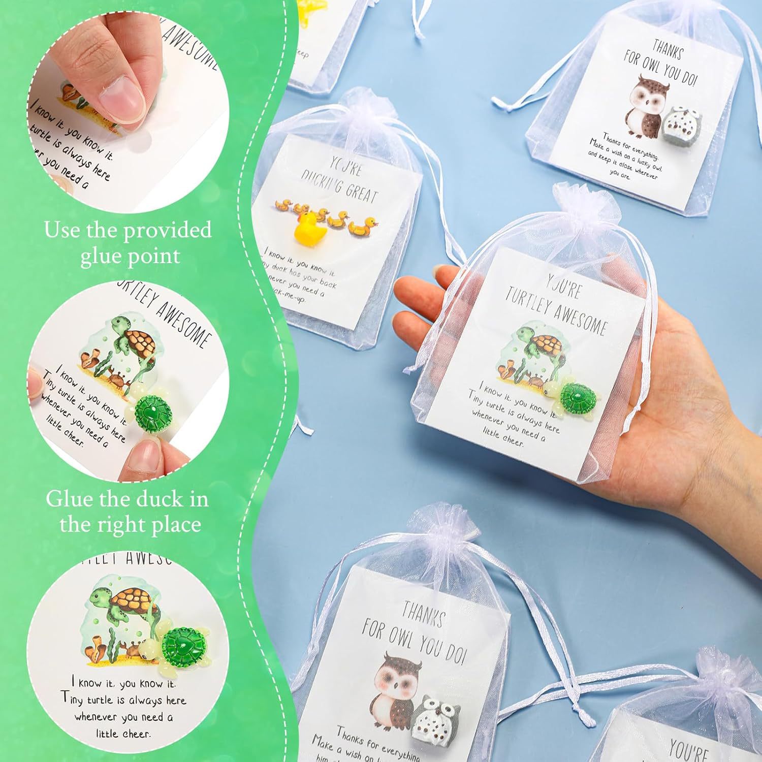 🎁✨ Employee Appreciation Gift Set - Funny Resin Animals & Thank You Cards, Perfect for Holidays & Special Occasions!