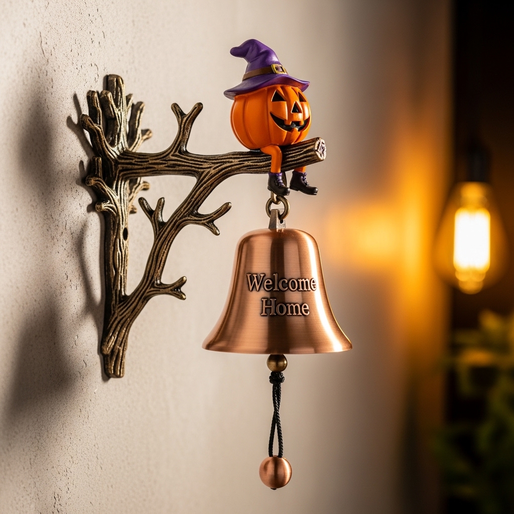 🎃✨ Witchy Pumpkin Welcome Bell – Perfect Halloween & Holiday Gift!