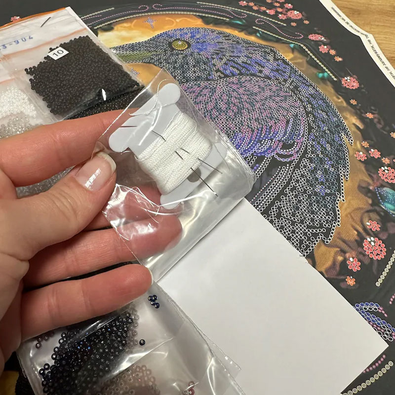 🎁✨ Raven DIY Bead Embroidery Kit – Perfect Gift for Holidays & Special Occasions