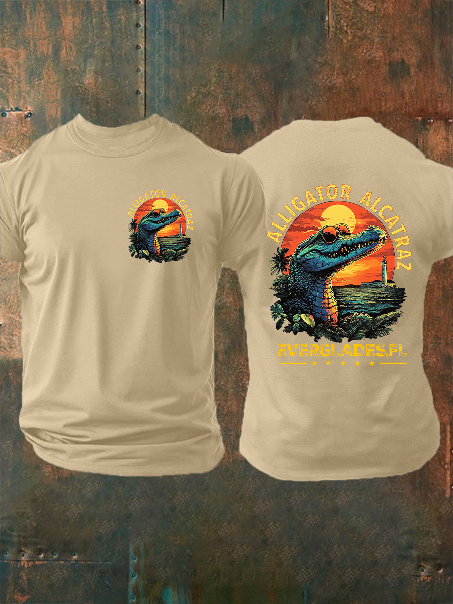 🎁 Men's Retro Alligator Humor Tee - Perfect Gift for Holidays & Special Occasions! 🐊