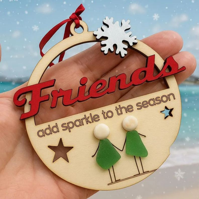 🌟 Sea Glass Friends Ornament – Perfect Holiday & Special Occasion Gift! 🎄
