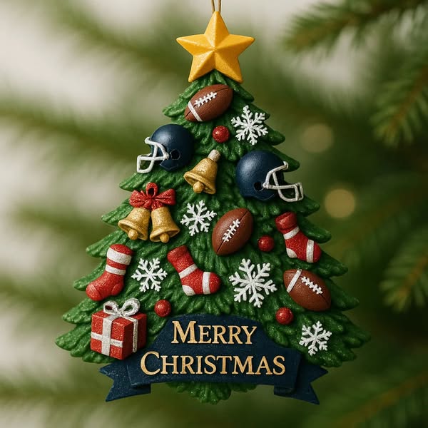 🎄⚽ Sports-Themed Christmas Tree Ornament – Perfect Holiday Gift for Sports Lovers! 🎁