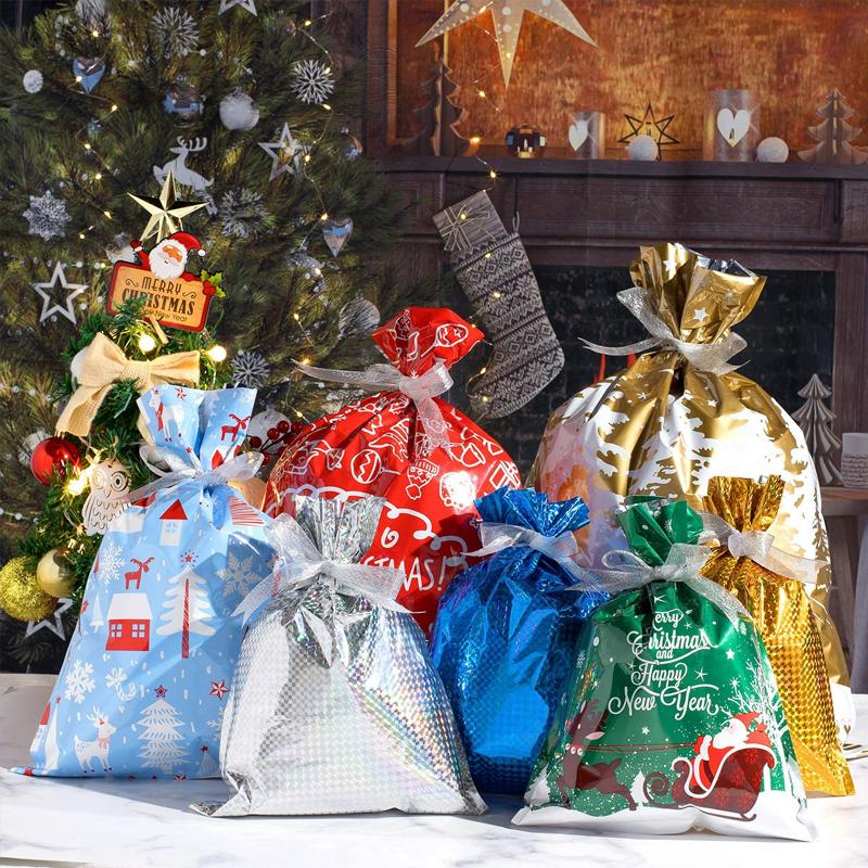 🎁✨Perfect Holiday Gift Set - Biodegradable Drawstring Gift Bags (Great for Christmas & Special Occasions!)