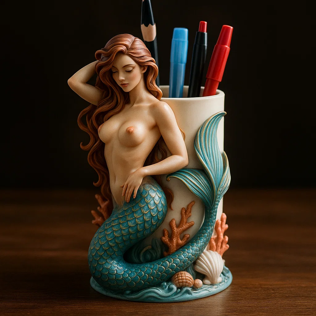 ✨Gift-Ready Mermaid Pen Holder - Perfect for Holidays & Special Occasions! 🎁