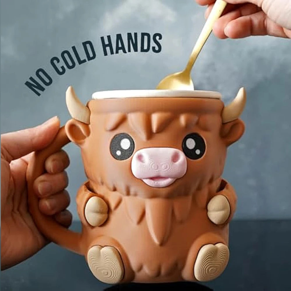 🎁🐮Ferdinand the Highland Cow Ice Cream Pint Holder – Perfect Holiday & Special Occasion Gift!🍦✨