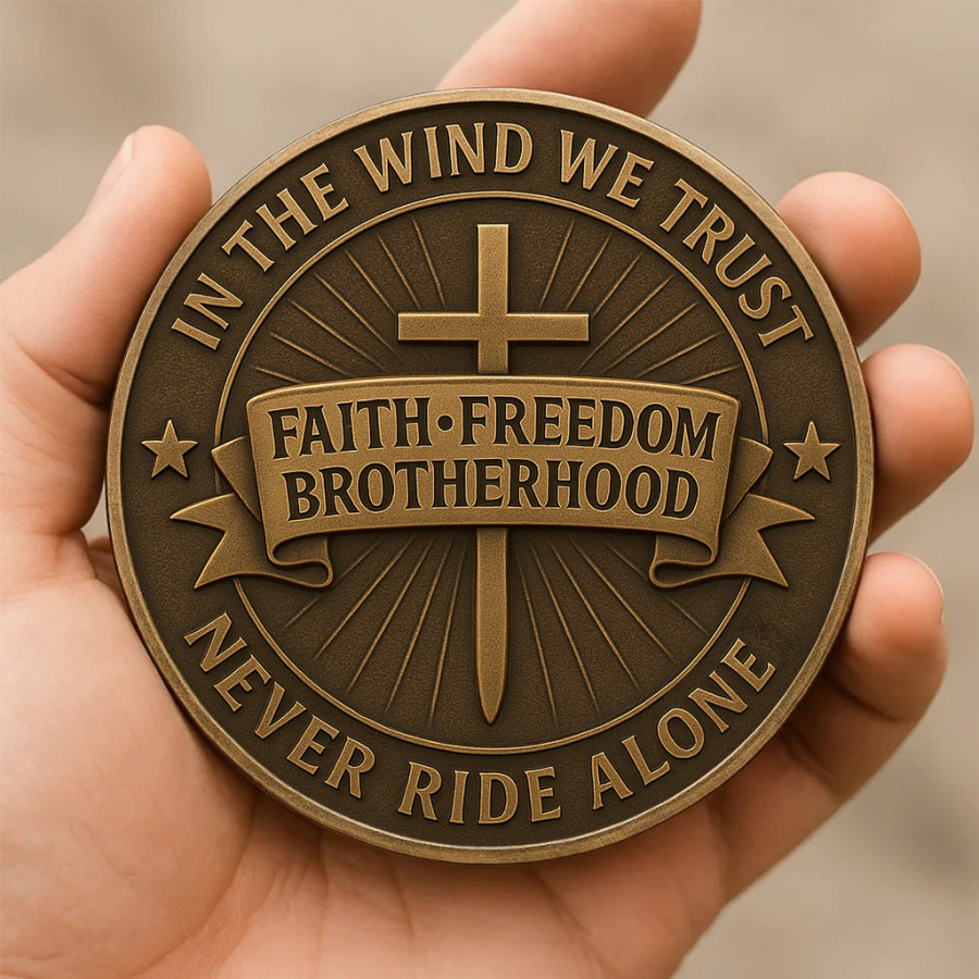 🏍️✨ Motorcycle Blessing Coin - Perfect Gift for Holidays & Special Occasions 🎁