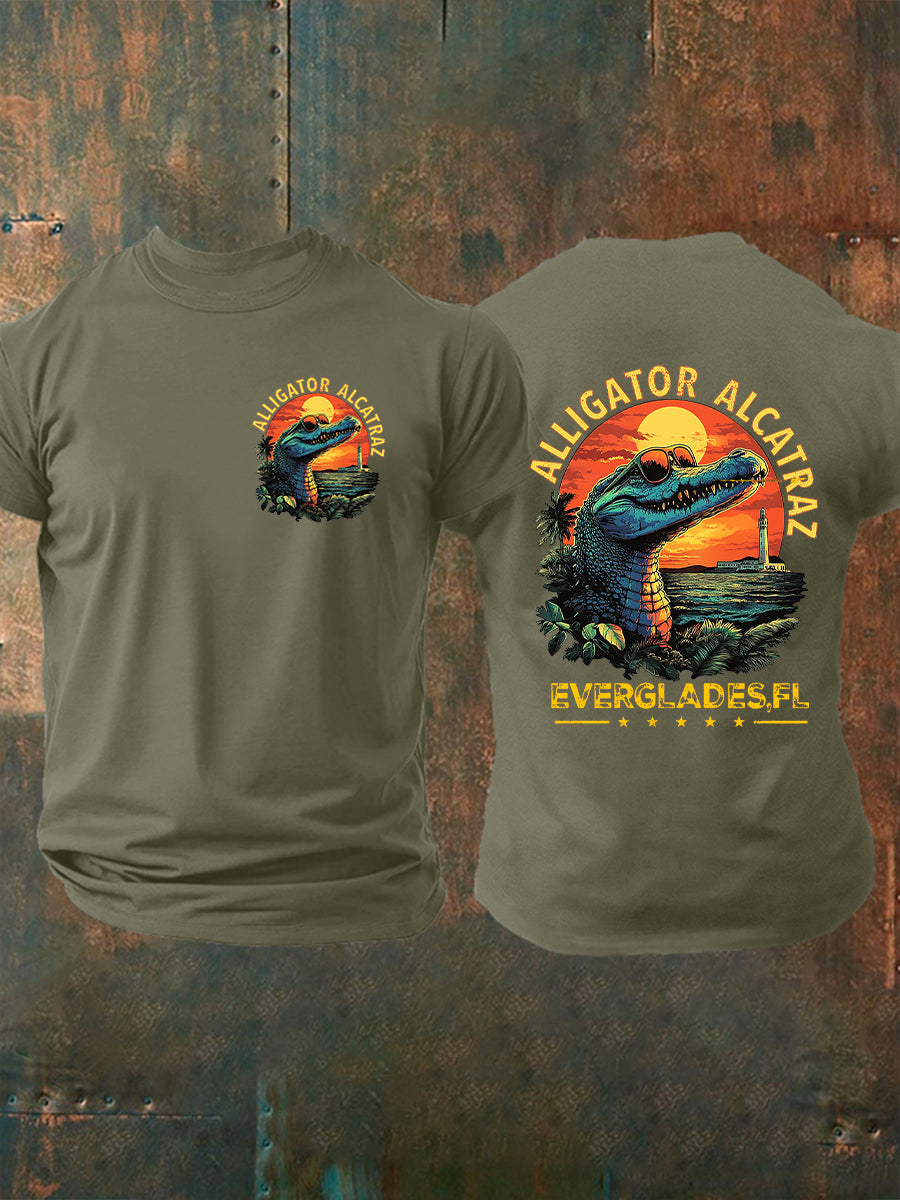 🎁 Men's Retro Alligator Humor Tee - Perfect Gift for Holidays & Special Occasions! 🐊