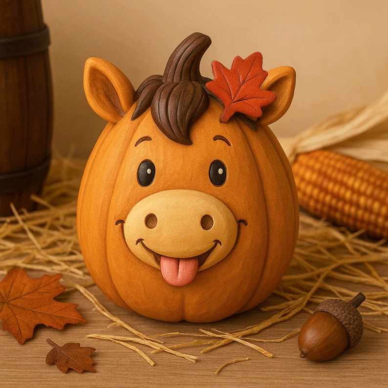 🐮🎁 Adorable Farm Animal Pumpkin Figurines - Perfect Holiday & Special Occasion Gift!