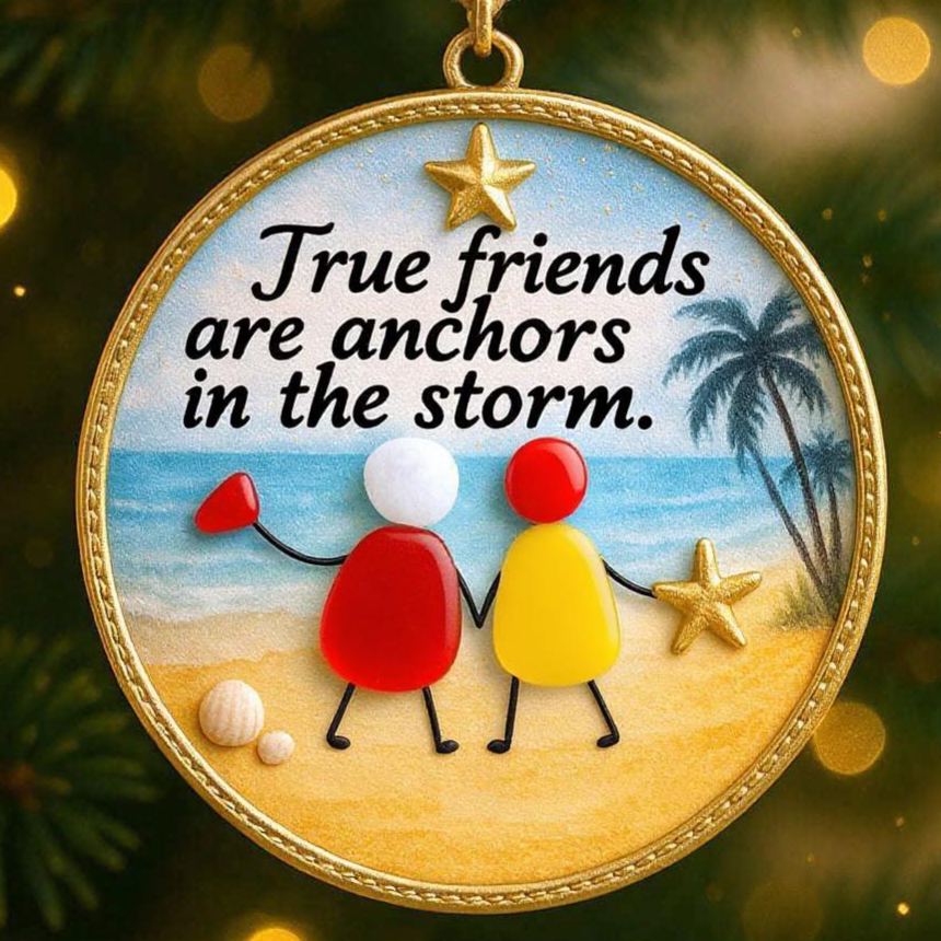 ✨Sea Glass Friendship Ornament - Perfect Gift for Holidays & Special Occasions🎁