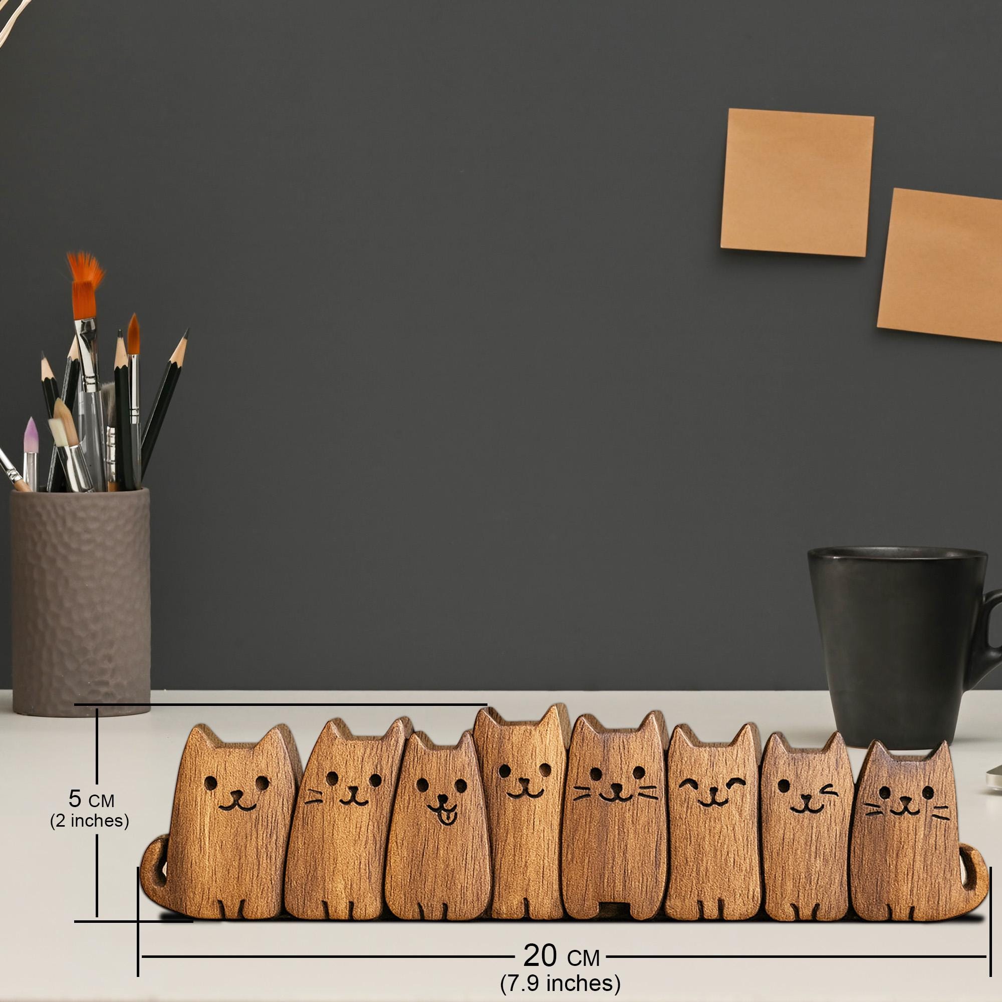 🐶😺 Hand-Carved Wooden Puppy & Kitten Figurine – Perfect Gift for Holidays & Special Occasions 🎁💝