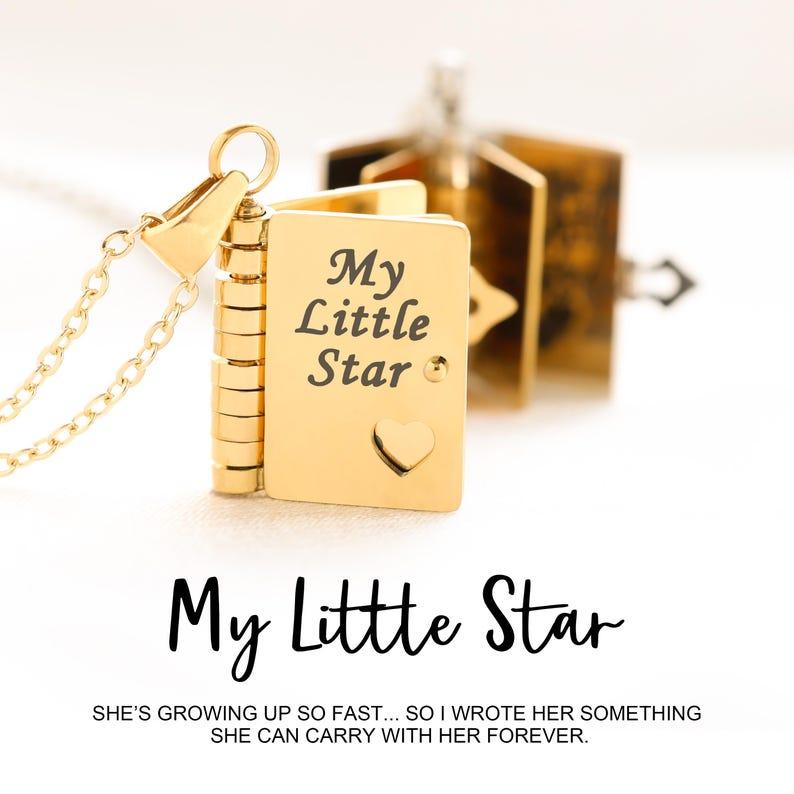 ✨ My Little Star Book Necklace - A Heartfelt Gift for Daughter (Perfect for Birthdays & Holidays!) 💖