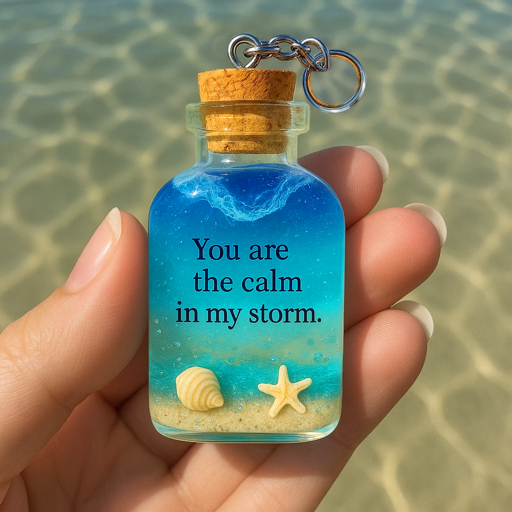 💙🎁 Ocean Message Bottle Keychain - Perfect Holiday & Special Occasion Gift