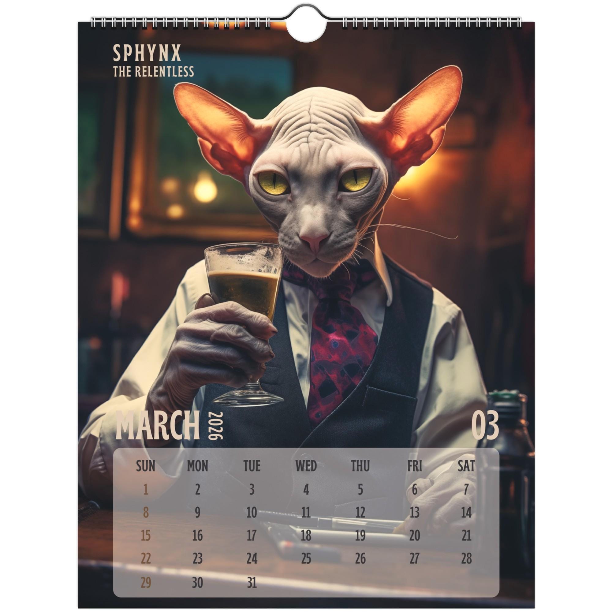 🎁📅 Badass Cats 2026 Wall Calendar - Perfect Gift for Holidays & Special Occasions!