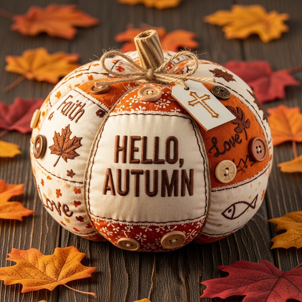 🍂🎁 Autumn Love Fabric Pumpkin - Perfect Holiday & Special Occasion Gift!
