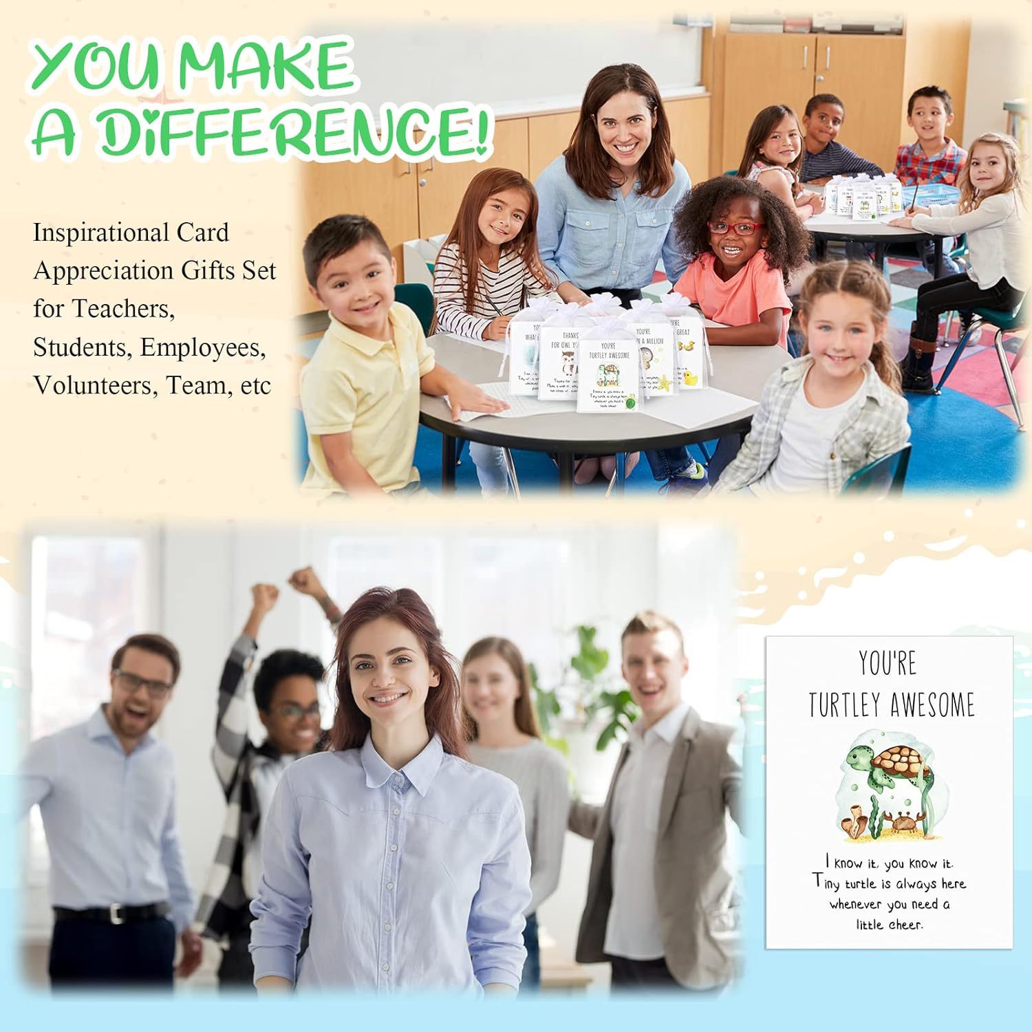 🎁✨ Employee Appreciation Gift Set - Funny Resin Animals & Thank You Cards, Perfect for Holidays & Special Occasions!