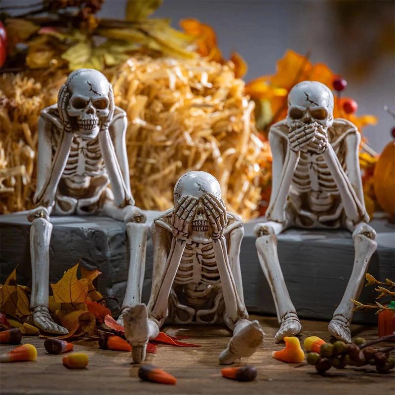 🎁✨ Spooky Halloween Fireplace Skull Set – Perfect Holiday Gift & Decor!