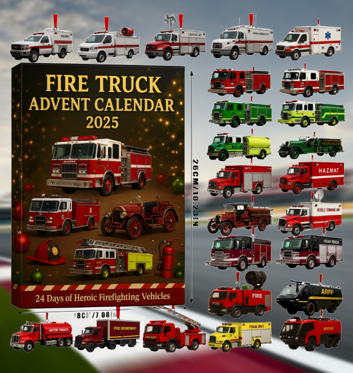 🚒🔥Fire Truck Advent Calendar 2025 – Perfect Holiday Gift for Kids! 🎄🎁