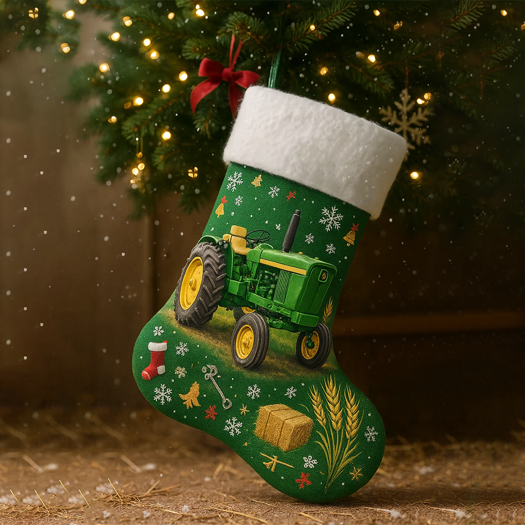 🎁✨ Perfect Holiday Gift – John Deere 4020 Tractor Christmas Stocking for Special Occasions