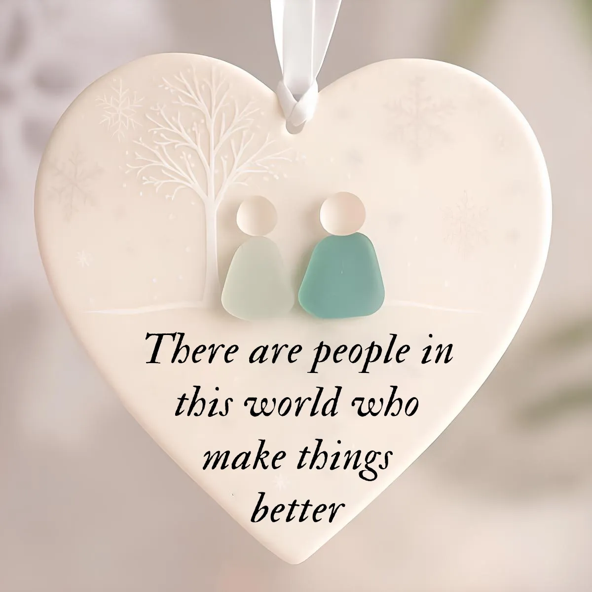 ๐ Heart-Shaped Sea Glass Ornament โ Perfect Holiday & Special Occasion Gift ๐