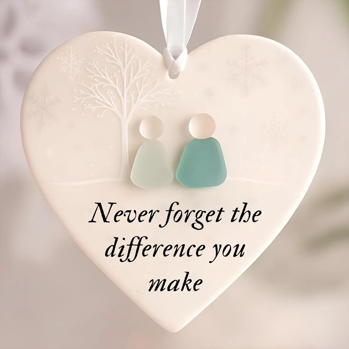 ๐ Heart-Shaped Sea Glass Ornament โ Perfect Holiday & Special Occasion Gift ๐