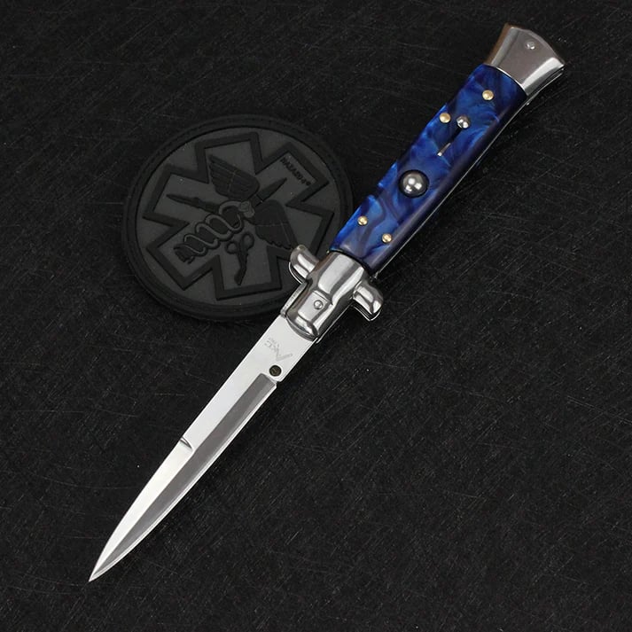 ✨Handcrafted Italian Stiletto Pocket Knife – Perfect Gift for Holidays & Special Occasions 🎁🔪