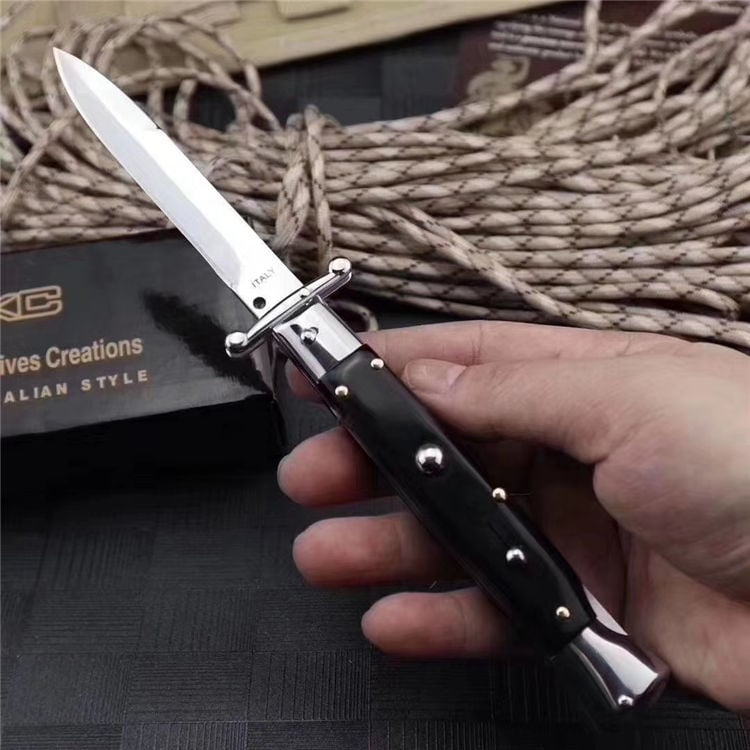 ✨Handcrafted Italian Stiletto Pocket Knife – Perfect Gift for Holidays & Special Occasions 🎁🔪