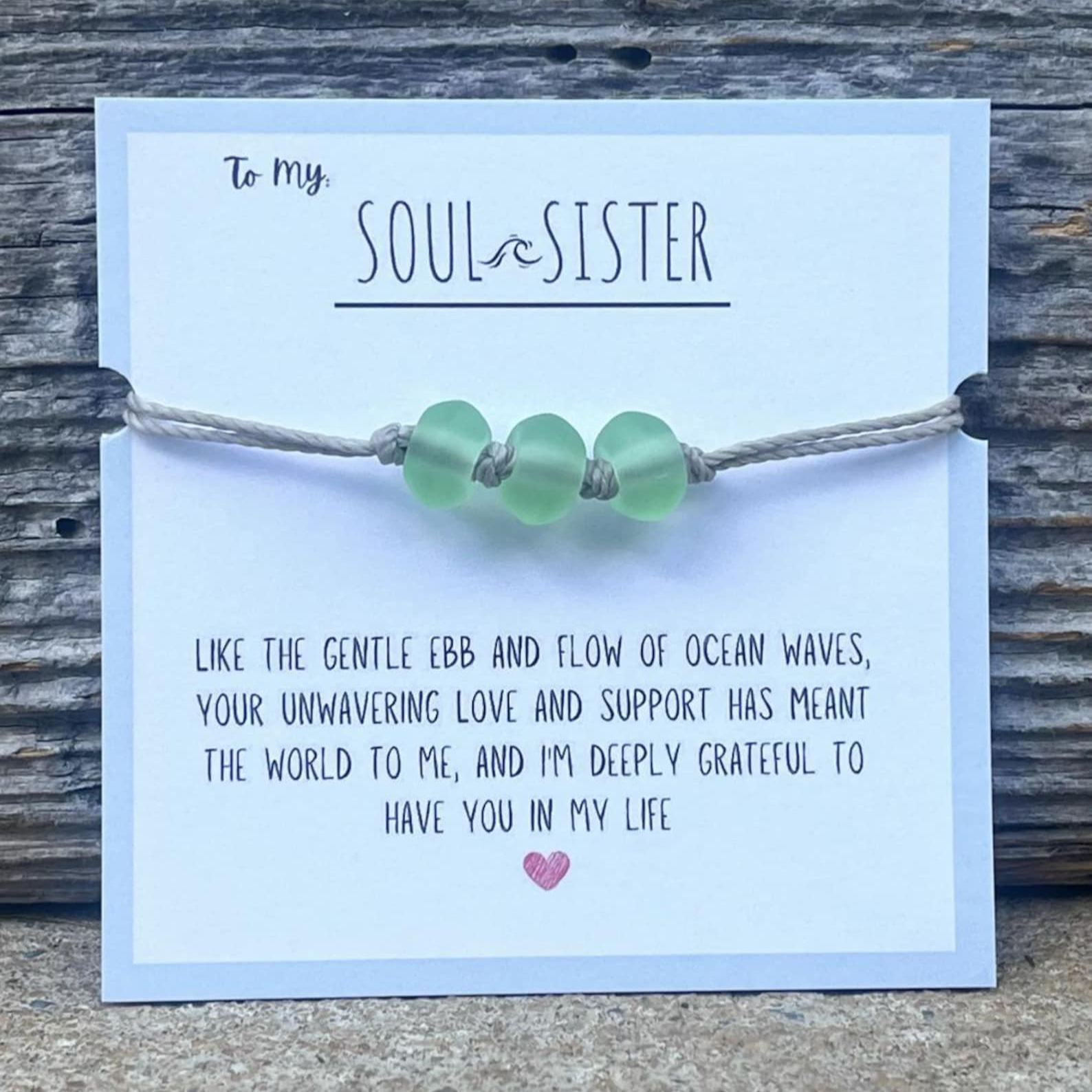 ✨ Soul Sister Sea Glass Bracelet - Perfect Gift for Holidays & Special Occasions 💝