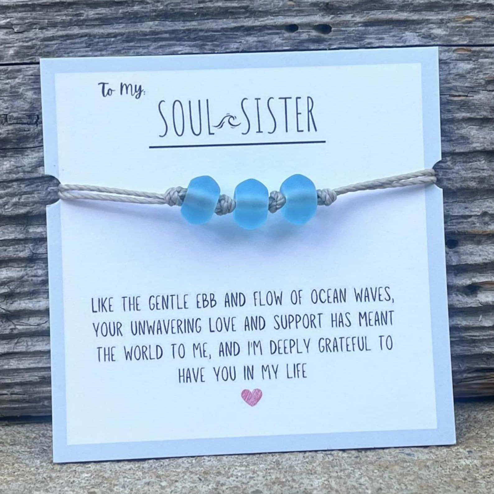 ✨ Soul Sister Sea Glass Bracelet - Perfect Gift for Holidays & Special Occasions 💝
