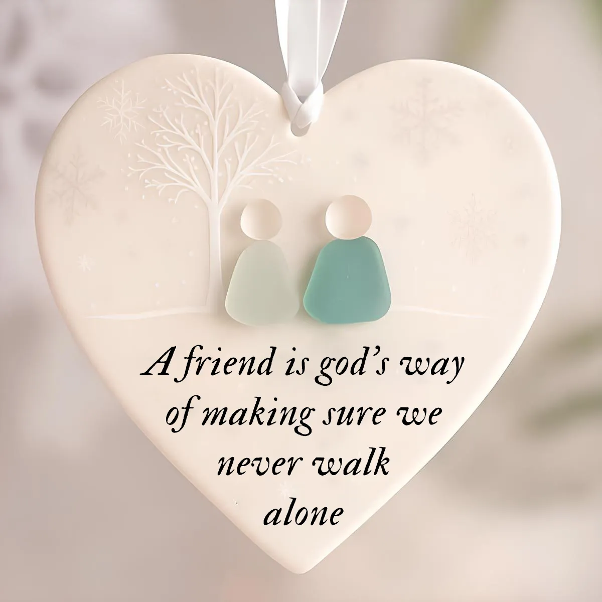 ๐ Heart-Shaped Sea Glass Ornament โ Perfect Holiday & Special Occasion Gift ๐