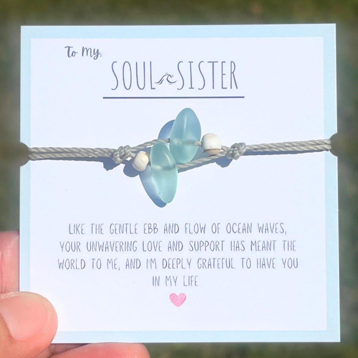 ✨ Soul Sister Sea Glass Bracelet - Perfect Gift for Holidays & Special Occasions 💝