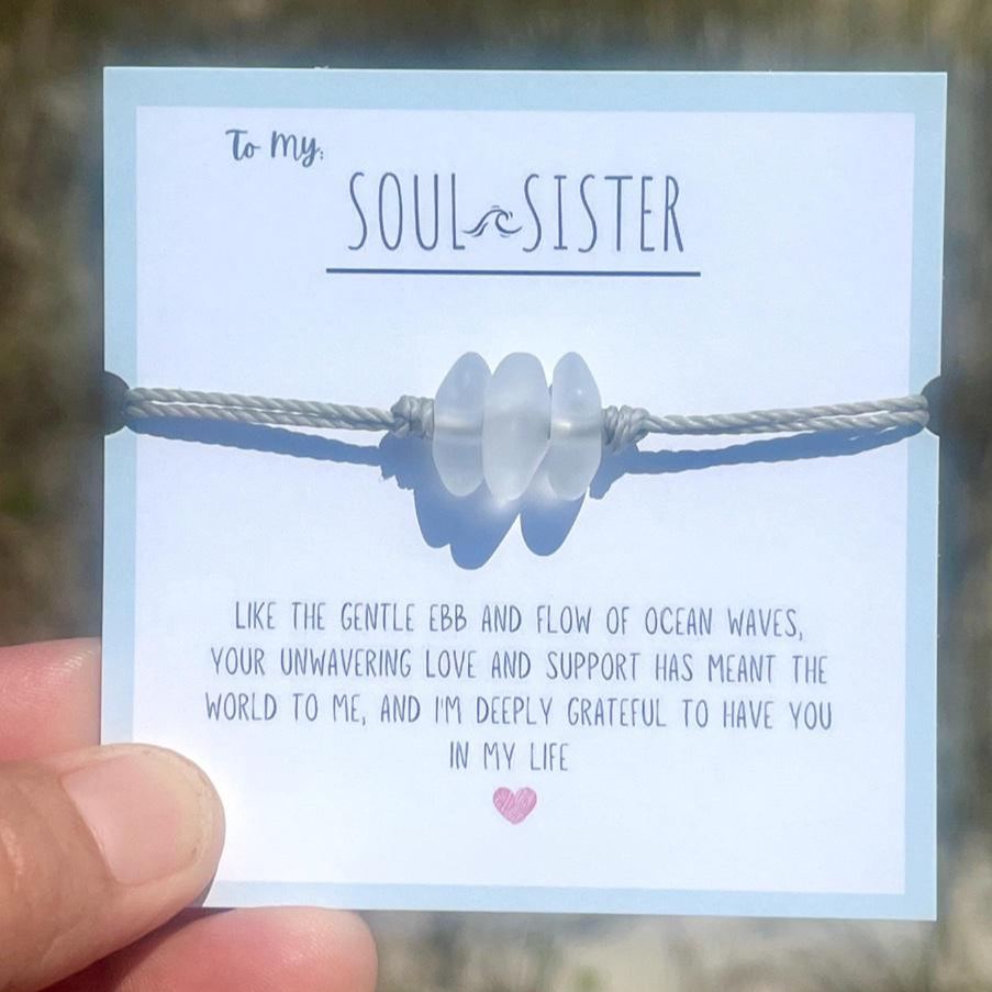 ✨ Soul Sister Sea Glass Bracelet - Perfect Gift for Holidays & Special Occasions 💝