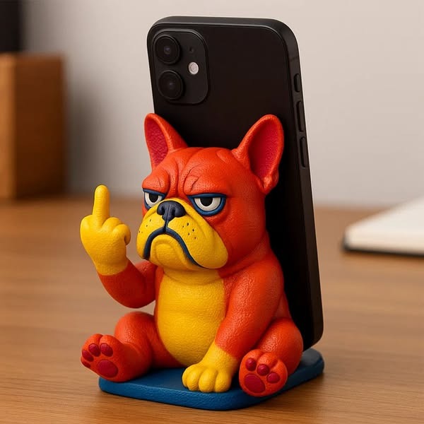 🎁 Sassy Bulldog Phone Stand - Perfect Gift for Holidays & Special Occasions! 🐶