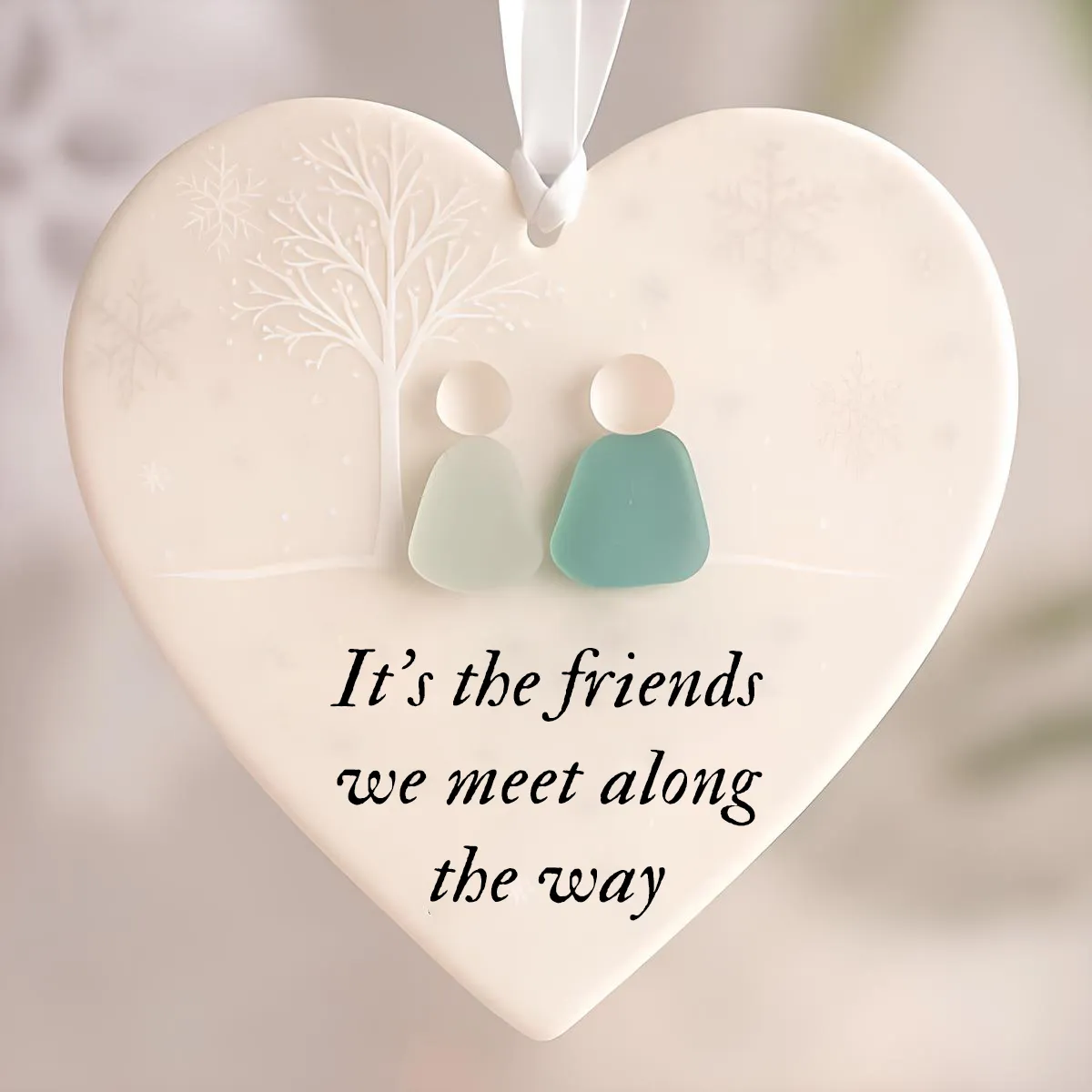 ๐ Heart-Shaped Sea Glass Ornament โ Perfect Holiday & Special Occasion Gift ๐