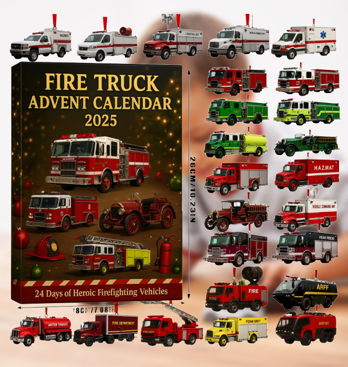 🚒🔥Fire Truck Advent Calendar 2025 – Perfect Holiday Gift for Kids! 🎄🎁