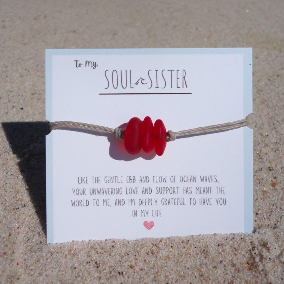 ✨ Soul Sister Sea Glass Bracelet - Perfect Gift for Holidays & Special Occasions 💝