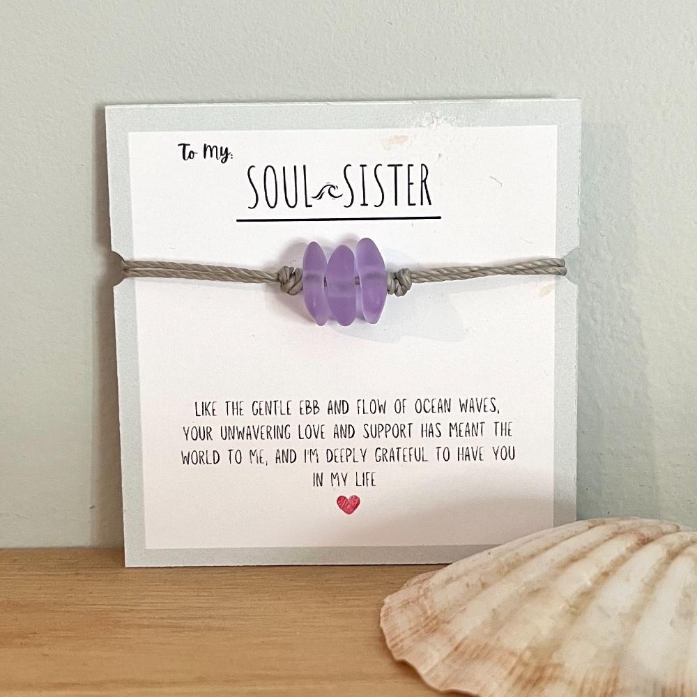 ✨ Soul Sister Sea Glass Bracelet - Perfect Gift for Holidays & Special Occasions 💝