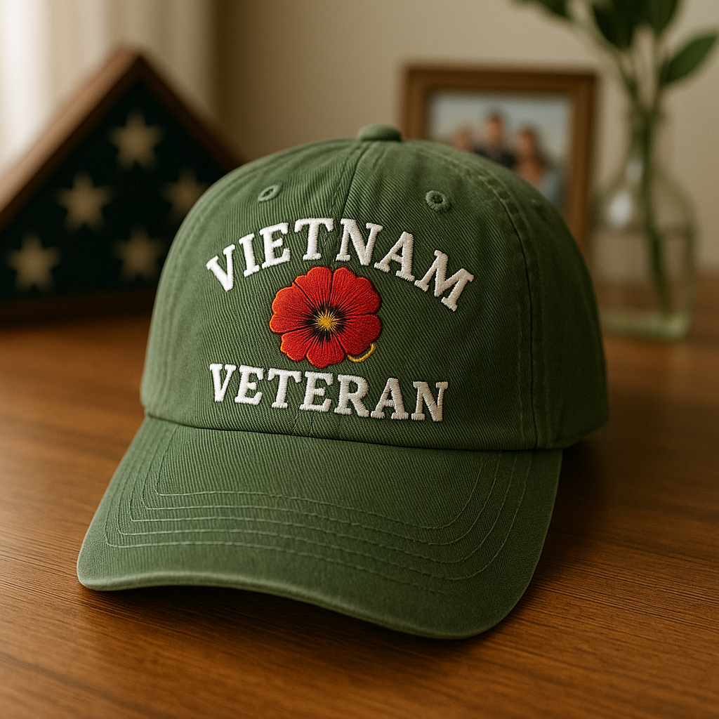 🎖️ Vietnam Veteran Poppy Cap - Perfect Gift for Holidays & Special Occasions 🎁