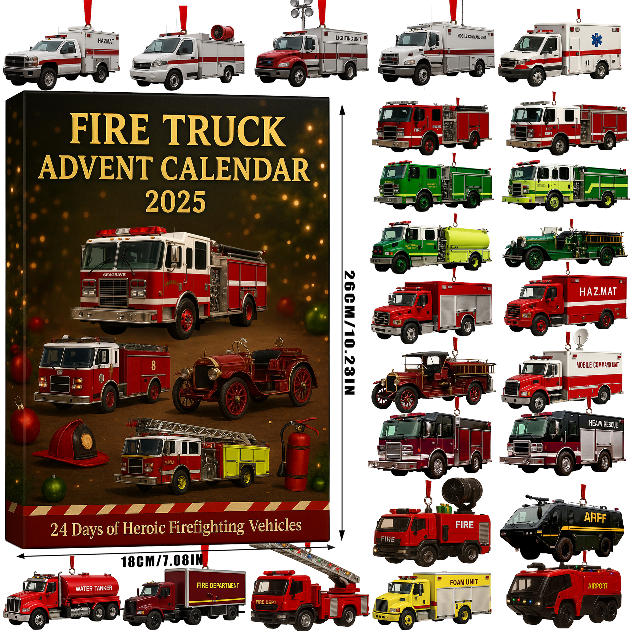 🚒 Fire Truck Advent Calendar 2025 🎁 – Perfect Holiday & Special Occasion Gift!