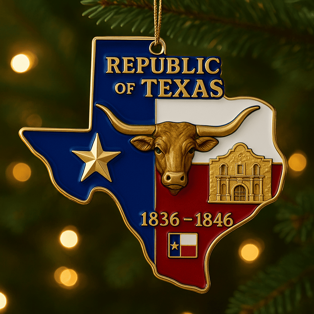 🎁 Republic of Texas Ornament – Perfect Gift for Holidays & Special Occasions! ✨