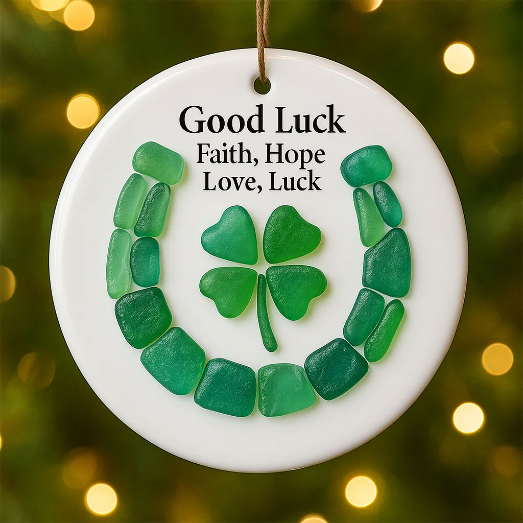 Lucky Sea Glass Horseshoe Gift for Holidays & Special Occasions 🎁✨
