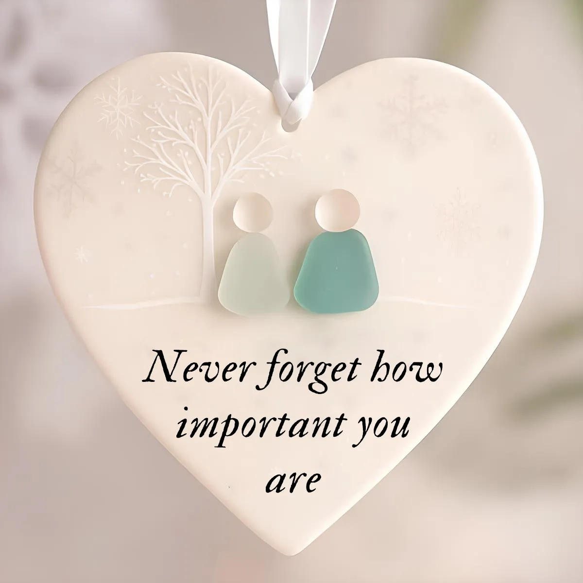 ๐ Heart-Shaped Sea Glass Ornament โ Perfect Holiday & Special Occasion Gift ๐