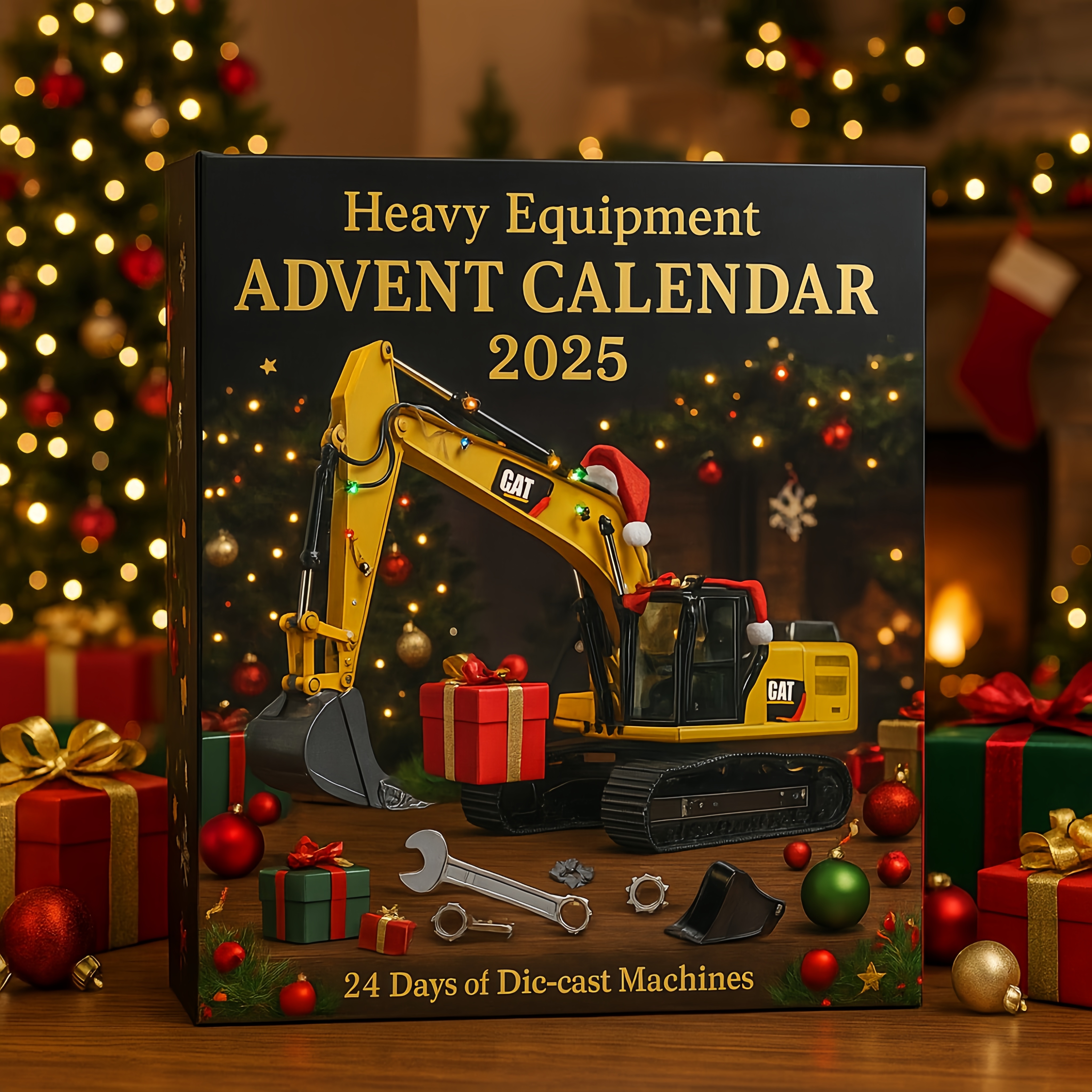 🎁Heavy Equipment Advent Calendar 2025 · 24 Die-Cast Toy Trucks · Perfect Holiday Gift for Kids & Collectors! 🚜