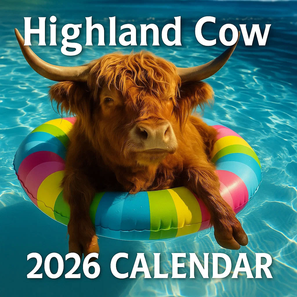 🎁🐂 2026 Highland Cow Wall Calendar – Perfect Gift for Holidays & Special Occasions