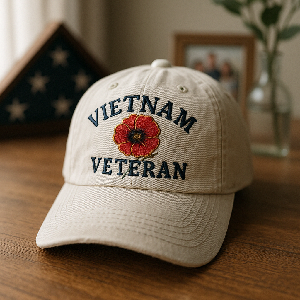 🎖️ Vietnam Veteran Poppy Cap - Perfect Gift for Holidays & Special Occasions 🎁