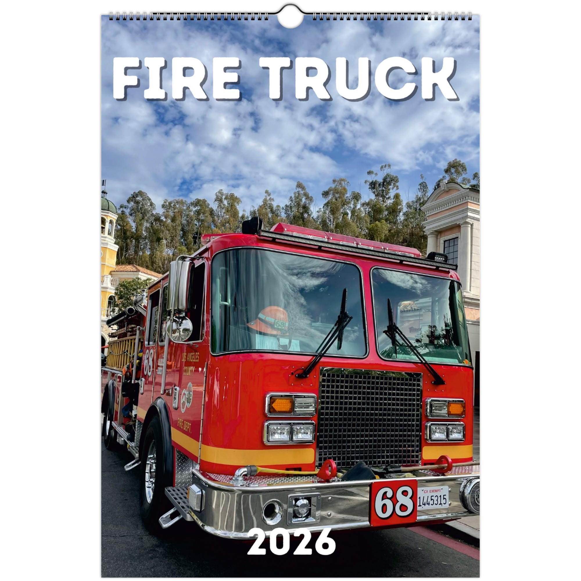 🎁🚒 Fire Truck Wall Calendar 2026 - Perfect Holiday & Special Occasion Gift!