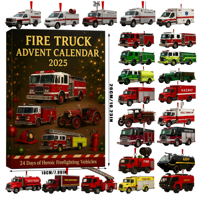 🚒🎁 Fire Truck Advent Calendar 2025 – Perfect Holiday Gift for Kids & Special Occasions