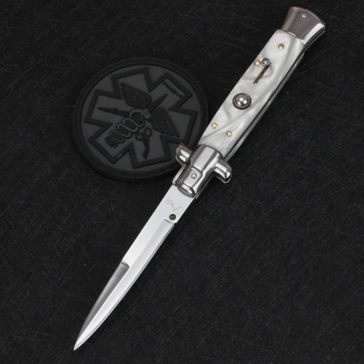 ✨Handcrafted Italian Stiletto Pocket Knife – Perfect Gift for Holidays & Special Occasions 🎁🔪
