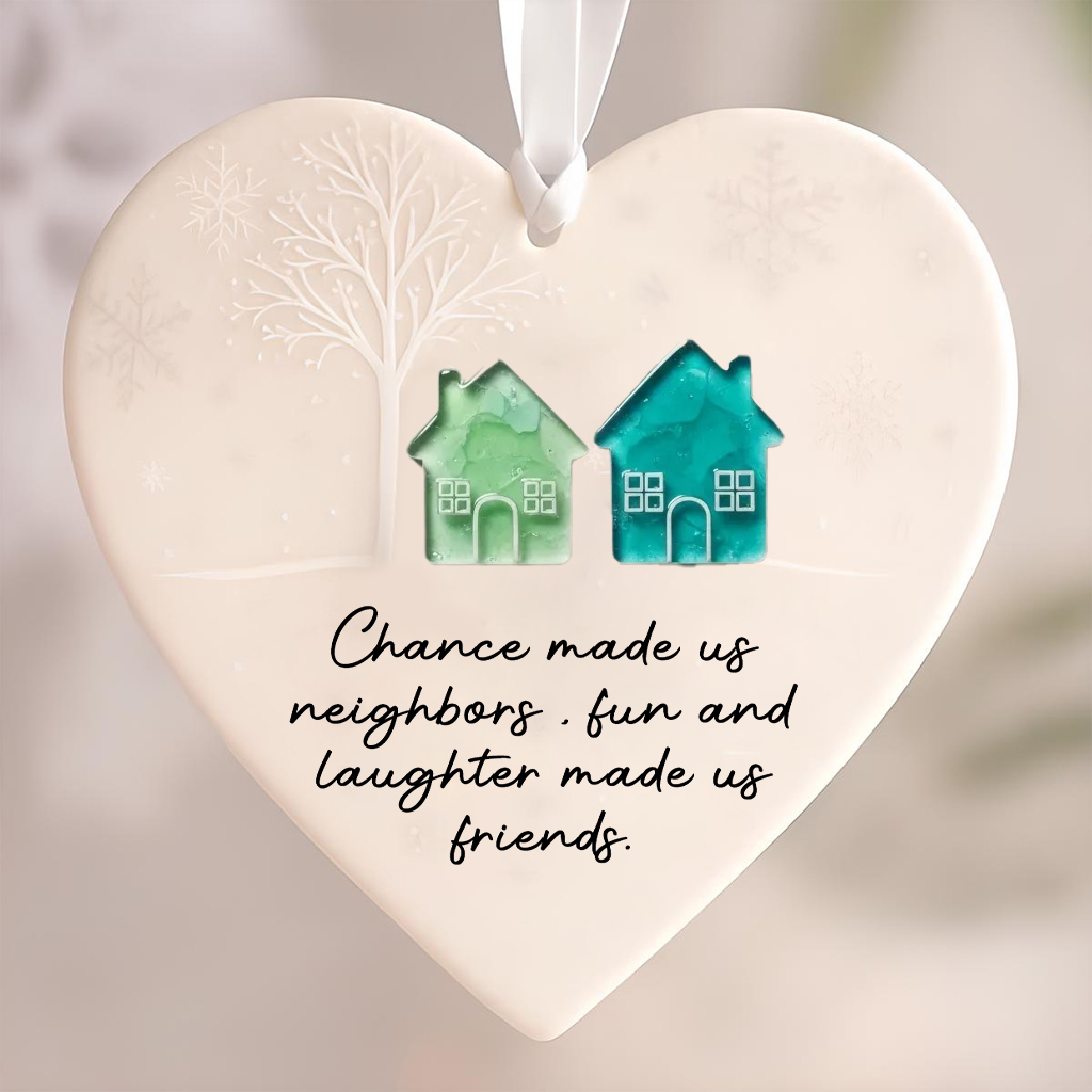 💖 Heart-Shaped Sea Glass Hanging Ornament – Perfect Holiday Gift 🎁