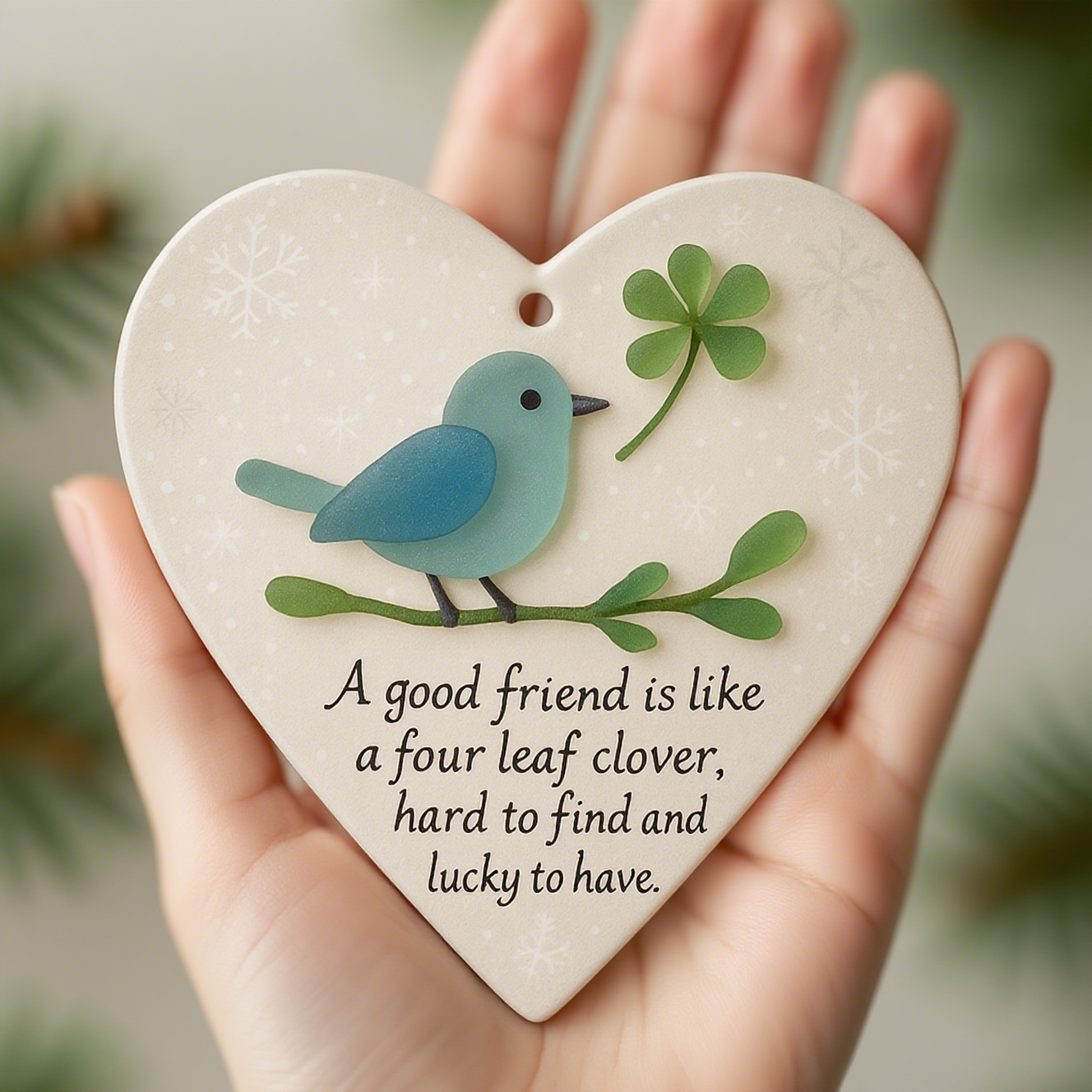 💖 Heart-Shaped Friendship Ornament – Perfect Gift for Special Occasions & Holidays 🎁