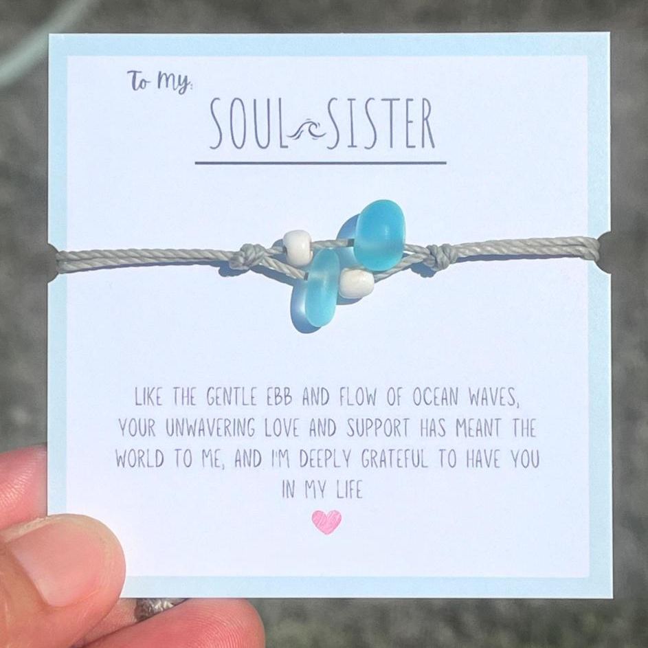 ✨ Soul Sister Sea Glass Bracelet - Perfect Gift for Holidays & Special Occasions 💝